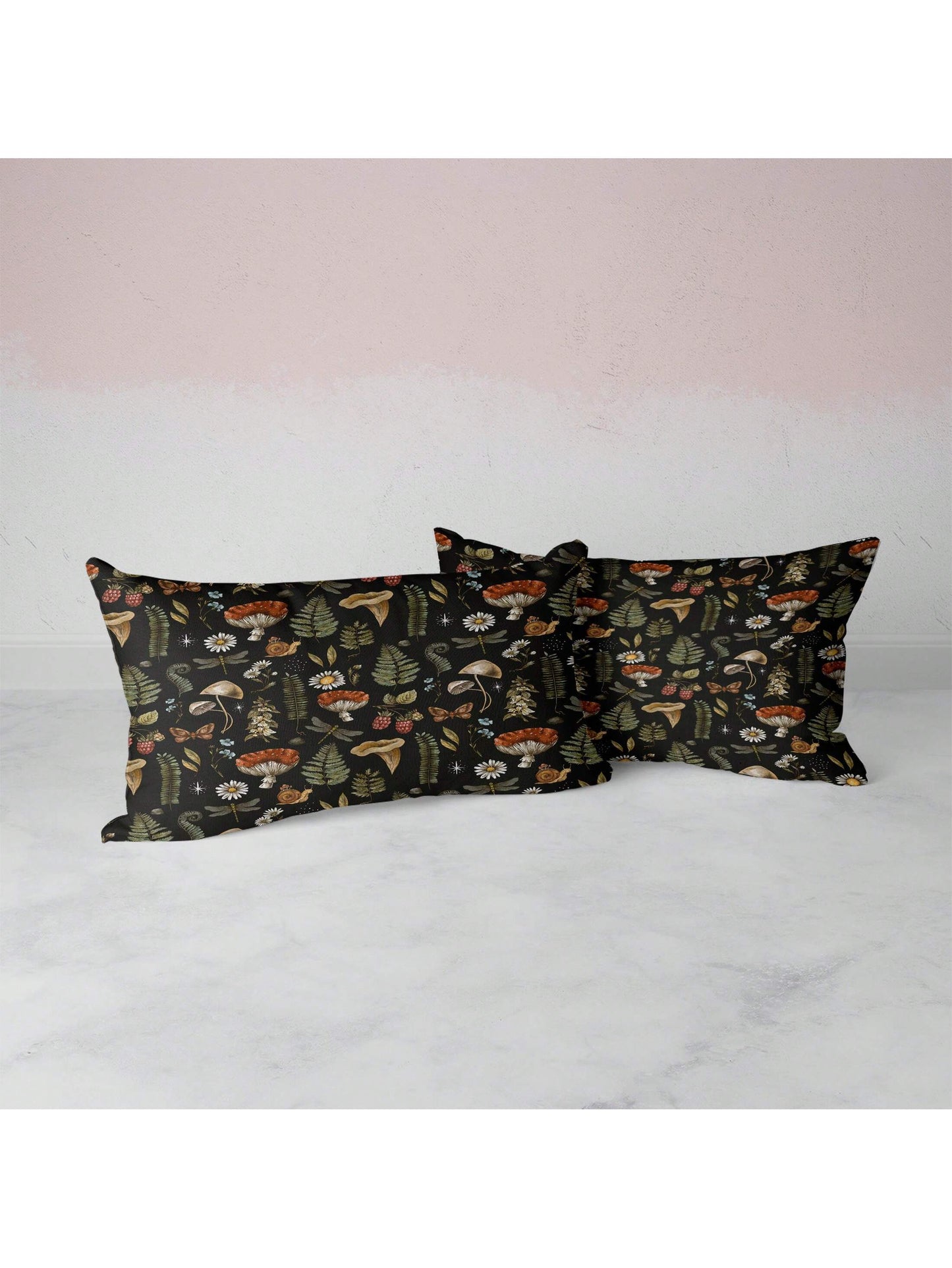 3Pcs Polyester Mushroom Forest & Floral Print Bedding Set, Suitable for Bedroom and Guest Room. Soft & Comfortable Duvet Cover Set, Ideal Gift for Family and Friends (1*Duvet Cover + 2*Pillow Shams, No Filler)